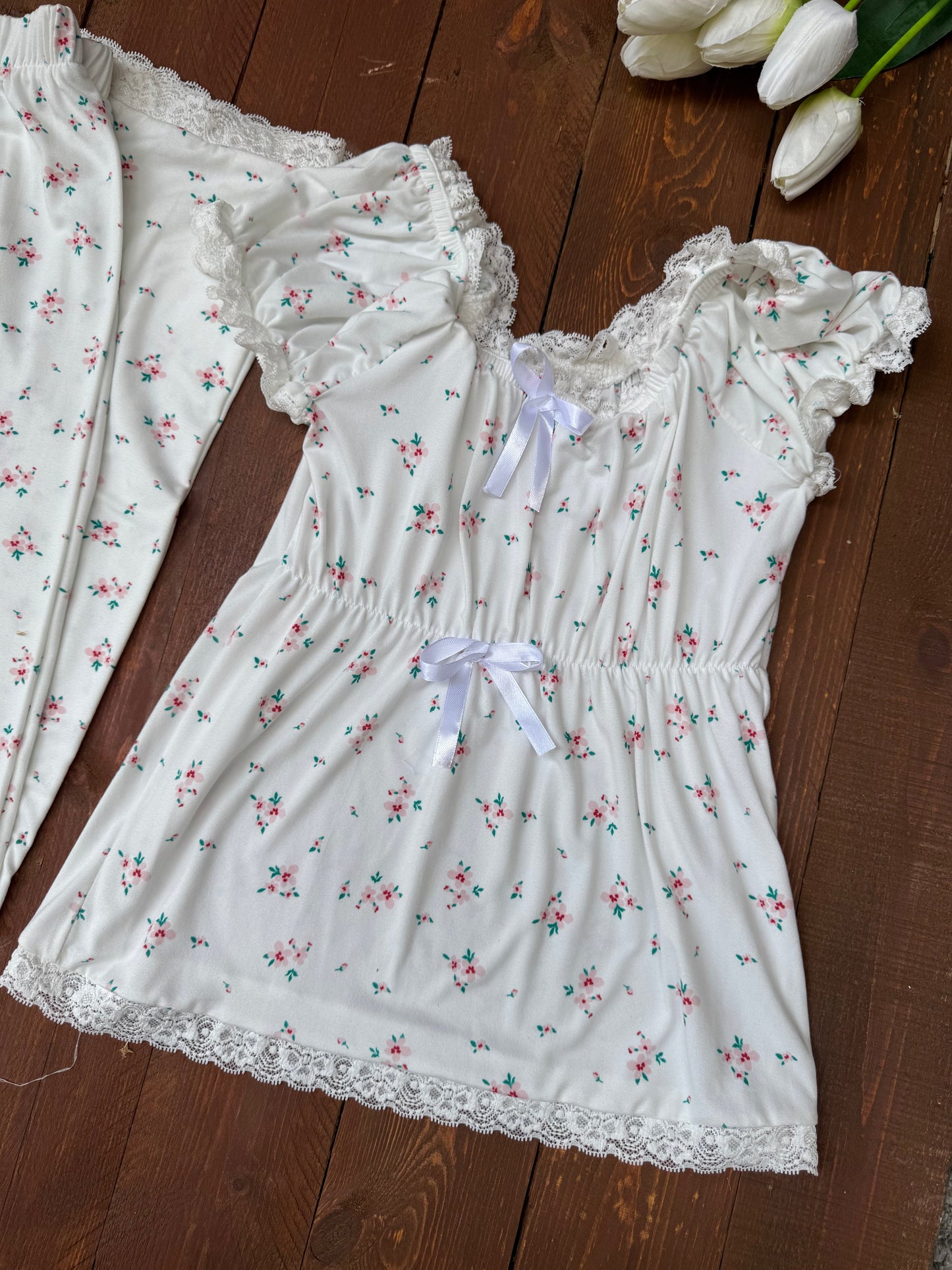 BlushBloom Off-Shoulder Pajama Set
