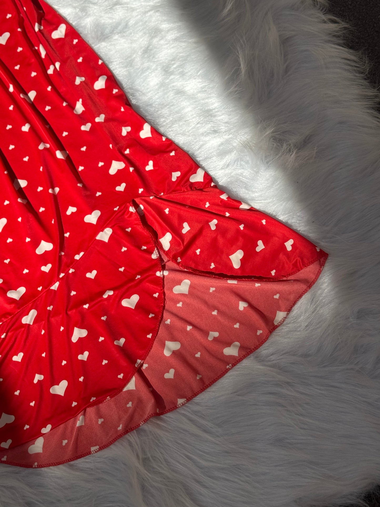 Heart Print Butter Fabric with Steel Straps