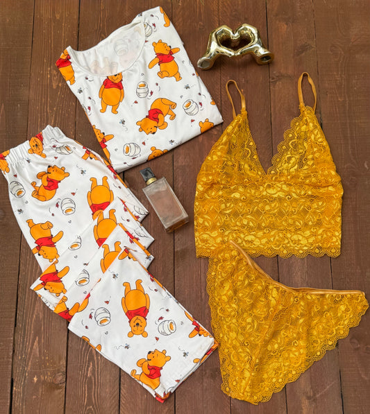 Comfy Cotton & Lace Set – 4 Pieces
