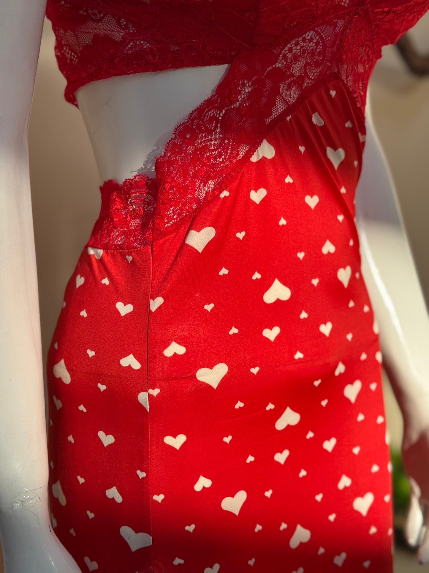 Premium Heart Print Casual Dress