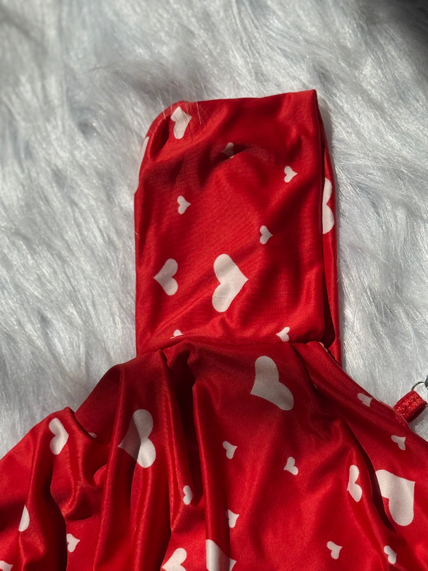 Heart Print Butter Fabric with Steel Straps