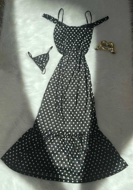 Polka Dot Layered Dress Set – 2 Piece