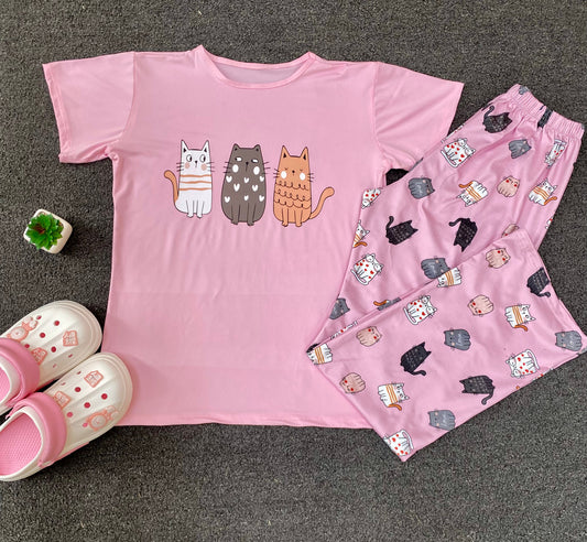 Lovely Cat Print Women’s PJs