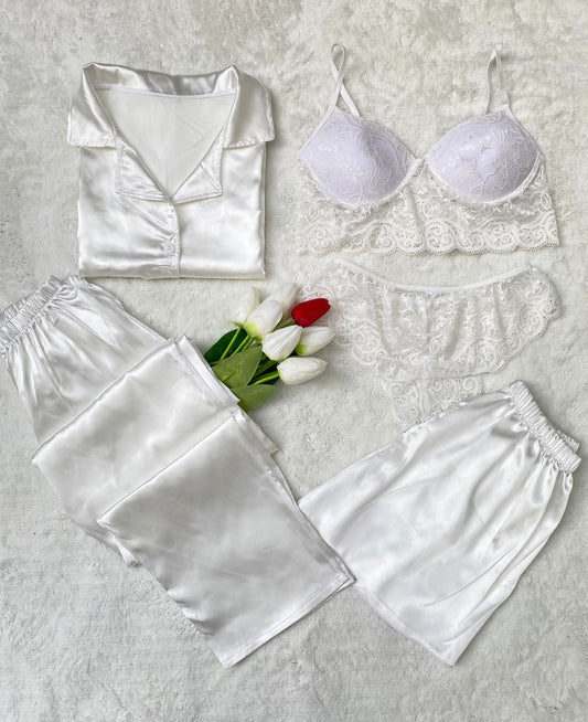 Luxury Satin Lounge Set – Full 5-Piece Edition